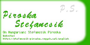 piroska stefancsik business card